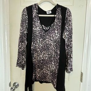 Roman Originals S top grey black asymmetric bottoms euc